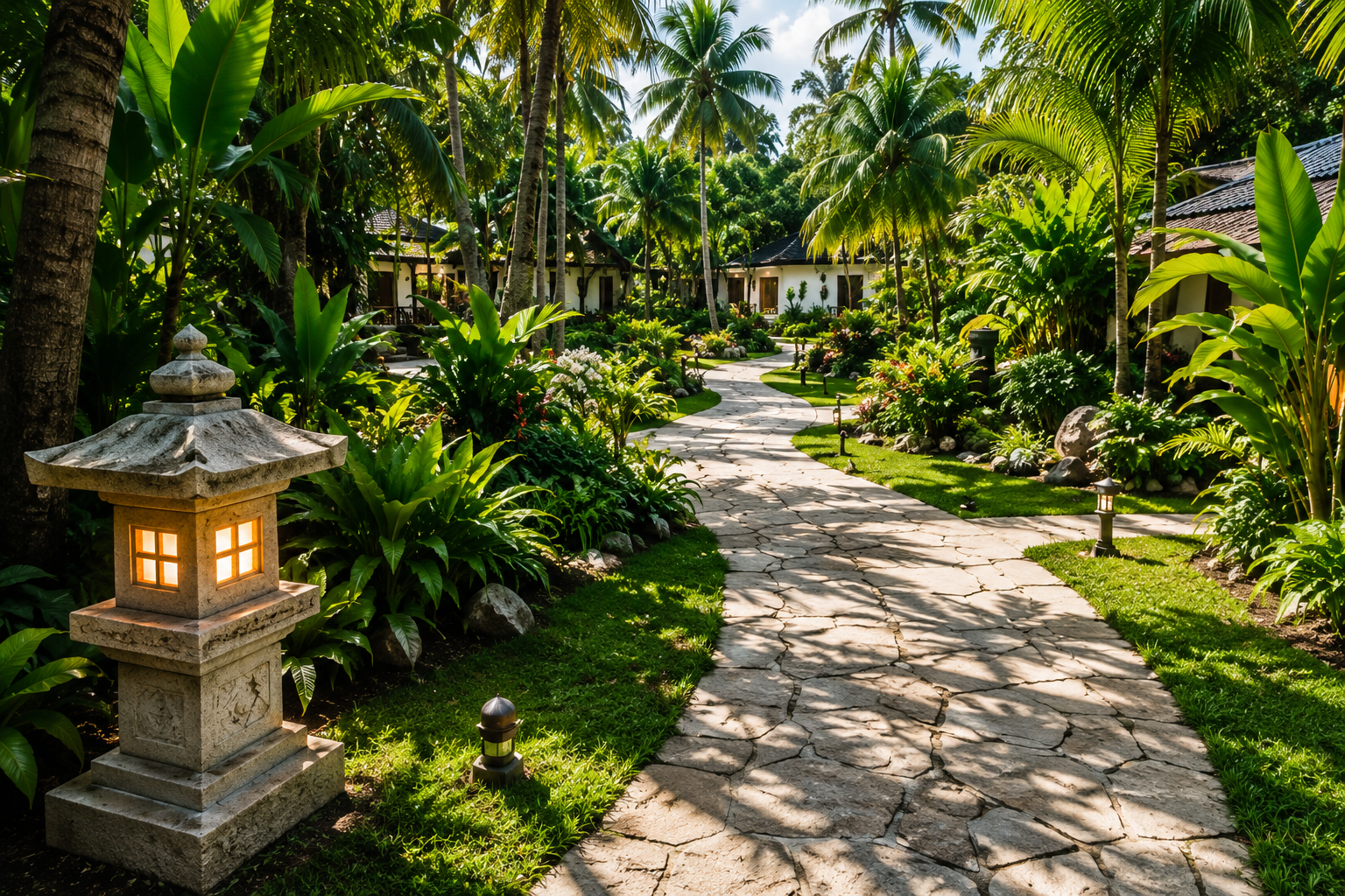 Adayo Cove Garden Lantern Path